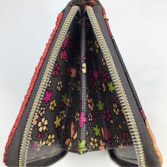 Sakroots Colorful Floral PEACE 3D Zip Round Wallet - Picture 12 of 16